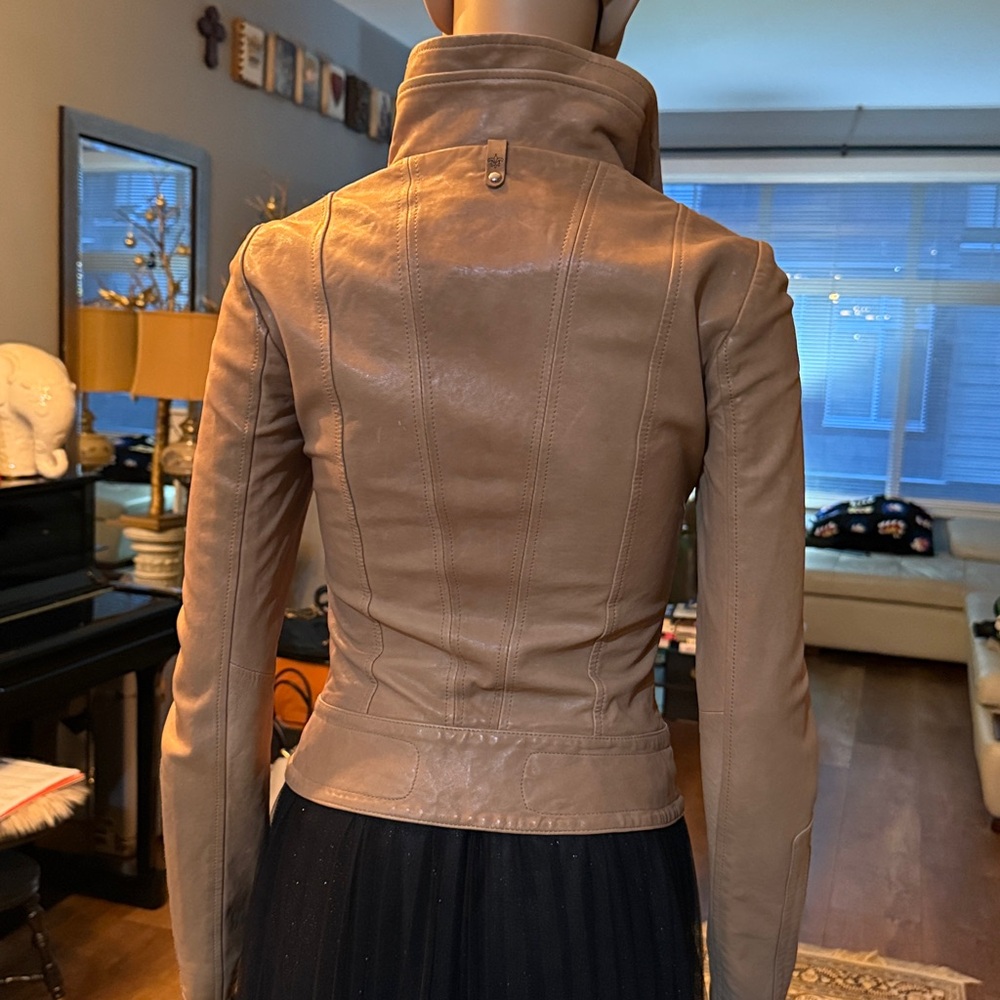 Mackage Tan Leather Women's Jacket (XXS) - Picture 2 of 9